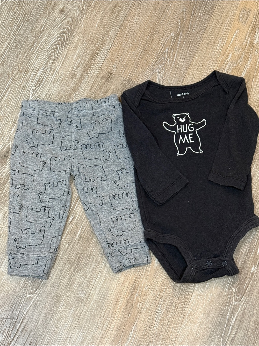 Carters Baby Boy Long Sleeve Hug Me Bear Onesie Pants Bodysuit Outfit Lot 3M - Picture 6 of 16